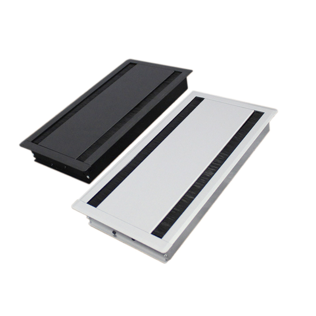 Conference Meeting Table Flip up Aluminum Cable Cover Double Opening Double Side Wire Cable Grommet