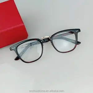 Acetato struttura ottica in metallo ponte di lusso Design di occhiali ovali nero tartaruga Computer occhiali da lettura Anti luce blu