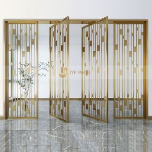 LL56 Custom Made Brushed Stainless Steel Room Divider <b>Panel</b> PVD Coating Colors Metal <b>Screen</b> for Offices Reception Areas - Product Image 3