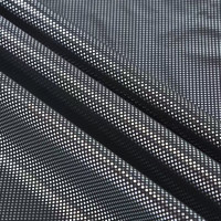 Tissu de doublure pour veste isolante thermiquement avec couche de graphène, en taffetas pongé 300T laminé à pois argentés