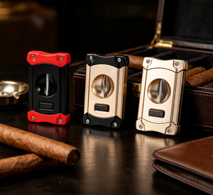 Cortador de Cigarros de Acero Inoxidable con Corte en V, Cortador de Cigarros de Mesa de Lujo con Logotipo Personalizado para Regalo a Amantes de los Cigarros - Product Image 1