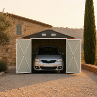 Abri de voiture métallique entièrement fermé, abri de voiture en acier, remise de rangement extérieure, garage de jardin, abri de stationnement pour véhicule, imperméable et antirouille