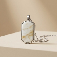 Collier en acier inoxydable plaqué or avec pendentif rectangulaire géométrique, pierres turquoise, œil de tigre, lapis-lazuli et agate, style chaîne