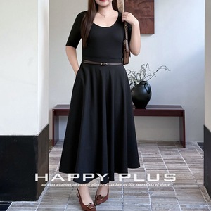 Jupe évasée élégante coupe trapèze pour femme, grande taille 90-54, couleur crépuscule, en polyester, taille normale, style français, jupe fluide - Product Image 4