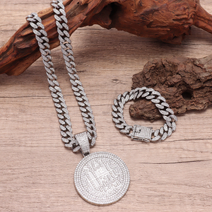 Collier pendentif mode Hip Hop européen et américain Bijoux en alliage de zinc personnalisés Bijoux hiphop de style cubain chaud - Product Image 1