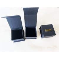 Boite cadeau à fermeture magnétique Simple noir, en papier rigide, imprimé à la main, logo doré, vente en gros, 10 unités