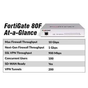 Fortinet <span class=keywords><strong>FortiGate</strong></span> <span class=keywords><strong>80F</strong></span> Pare-feu de sécurité réseau Pare-feu FG-<span class=keywords><strong>80F</strong></span> - Product Image 2