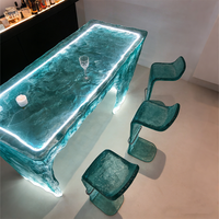 Table à manger en résine époxy, table de bar, mobilier moderne de luxe, restaurant, maison, design personnalisé