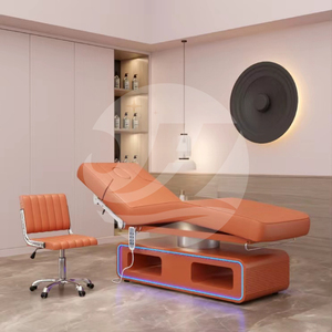 Cama de tratamiento facial más vendida para pestañas, base dorada reclinable, mesa de masaje para spa, tatuaje, muebles de salón de belleza - Product Image 4