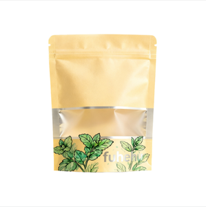 Pochette support zip-lock refermable imprimée sur mesure emballage en papier kraft de qualité alimentaire fenêtre en mylar pour stocker biscuits bonbons chewing-gum - Product Image 4