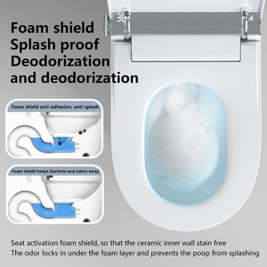 Inodoro Inteligente de Cerámica de Alta Gama <span class=keywords><strong>YYU</strong></span>, Forma Alargada, Estilo Americano, Sifón en S/P, Control Remoto Incluido, Asiento con Calefacción, Doble Descarga, Control por Voz - Product Image 5