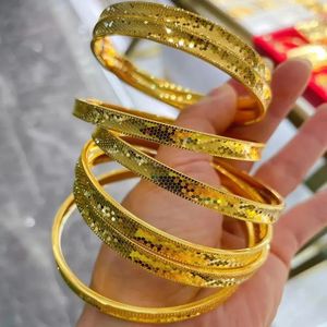 Real 24K Gold <b>Bangle</b> Hammered Fine Jewelry Engagement Luxury Design Customiesd Gold 24k Engraved Hand <b>Bangles</b> for <b>Men</b> - Product Image 5
