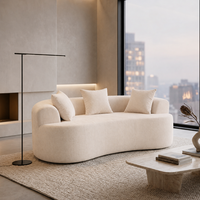 Canapés modulaires incurvés écologiques modernes avec revêtement en chenille et dossier rembourré en tissu pour petit appartement, salon, villa, hôtel