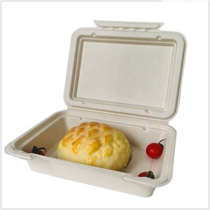 Personalizar Logo al por mayor Hotel <span class=keywords><strong>restaurante</strong></span> barato <span class=keywords><strong>bagazo</strong></span> Biodegradable cena caja hamburguesa caja - Product Image 4