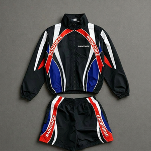 Conjunto de Pantalones Cortos y Chaqueta Deportiva Vintage de Alta Calidad con Logotipo Personalizado, Ropa Deportiva Retro con Bloques de Color, Conjuntos Deportivos para Hombre - Product Image 2