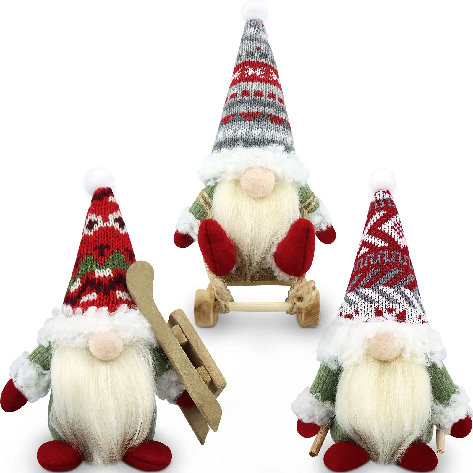 Nomes decorativos natalinos de pelúcia, mini fomes de pelúcia com gatinho feitos à mão escandinavo tomte nomes decoração de natal