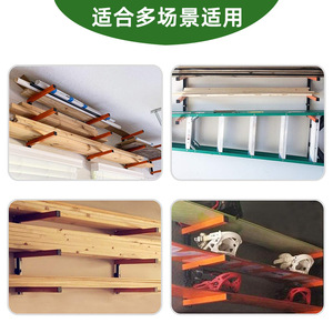 <b>Wall</b> <b>Mounted</b> Metal <b>Shelf</b> 3 Tier Adjustable Storage Rack For Firewood And Lumber Rectangle Shape - Product Image 4