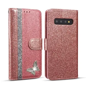 Bling Wallet Leather Case For Iphone SE2 SE 2020 11 Pro Max X XR XS Max 7 8 PLus Flip Butterfly Diamond Glitter Phone Cover