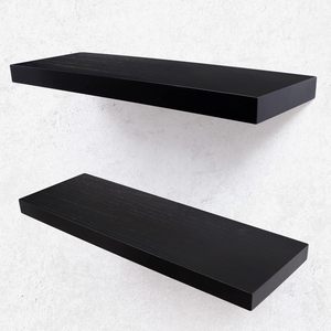 Floating <b>Shelf</b> <b>Wall</b> <b>Mounted</b> Wooden Storage Rack Rectangle Easy Cleaning Multipurpose Home Organization - Product Image 4