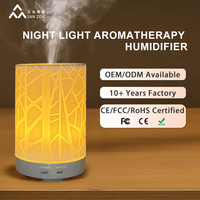 Diffuseur d'arômes et humidificateur ultrasonique à LED chaude de 110 ml en résine avec arrêt automatique pour la maison, la chambre et le bureau