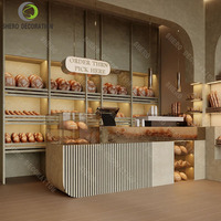 Conception personnalisée de boulangerie moderne avec éclairage LED, aménagement sur mesure, rénovation intérieure, solution complète pour l'aménagement de boulangerie