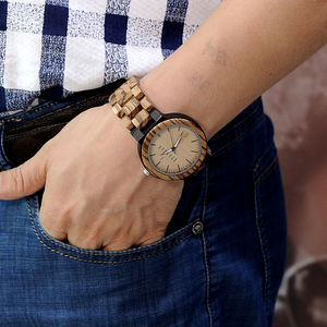 Reloj de Pulsera Casual para Hombre, Más Vendido, Entrega Rápida, Esfera Negra, Reloj de Madera para Hombre, Manecillas Luminosas - Product Image 6