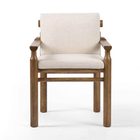 Fauteuil en bois de frêne massif naturel, mobilier de restaurant d'hôtel de luxe nordique, chaise de salle à manger en tissu pour salle à manger