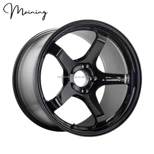 Llantas de aleación para coche de carreras, llantas para automóvil de 16, 17, 18, 19 pulgadas, 5x108, 5x114,3, 5x120, 5x112, color negro brillante