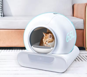 Inodoro Eléctrico Inteligente Esférico con Limpieza Automática, Gran Capacidad de 65L, Desodorizante, para Gatos, Material PP - Product Image 1