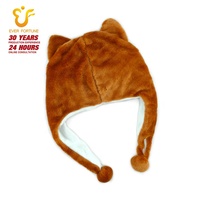 Bonnet d'hiver en fausse fourrure moelleuse avec cache-oreilles, motif animal, chiot brun 3D, pour déguisement d'Halloween, vente en gros, fabricant OEM