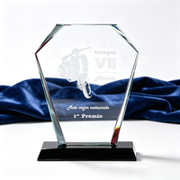 Fabrication professionnelle de trophées en cristal vierges à graver, avec base noire, trophées en verre vierges avec base noire pour gravure