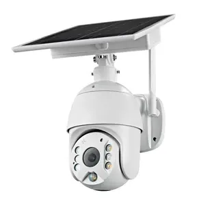Kamera WiFi Tenaga Surya Nirkabel 4G Slot Kartu SIM PIR Kamera IP Keamanan CCTV Luar Ruangan