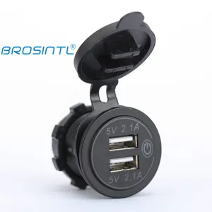 BROSINTL BC031KB 12V 24V вход 5V 2.1A выход двойной порт USB зарядное устройство с выключателем питания