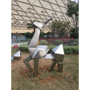 J251 Professional Manufacture Handmade <b>Animal</b> Metal Sculpture Outdoor Decor <b>Abstract</b> Stainless Steel Sculpture Statue Custom - Product Image 4