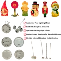Ensembles d'œufs de Pâques simulés moulés sur mesure, comprenant un panier en bambou en vrac avec poignée et des œufs en plastique avec lumières LED