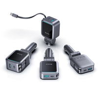 Chargeur de voiture rétractable 84W PD 3.0 en gros, adaptateur de charge rapide avec double câble, compatibilité universelle avec divers appareils, ODM