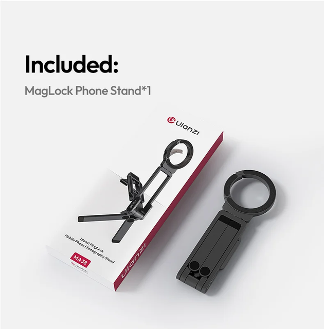 Original Ulanzi MA38 Magnetic Phone Stand Handheld Tripod Snap Mode Hidden Hook for iPhone 16 15 14 Slope Wall Mountable Design