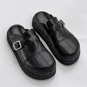 Sandalias Clog Retro Premium de Moda con Plataforma y Punta Redonda, Negras, para Exteriores - Product Image 2