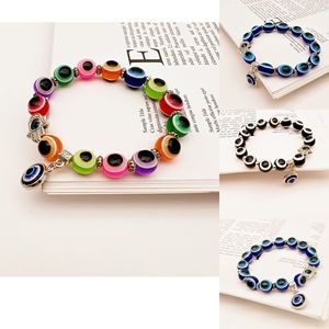 Pulsera de la Suerte Ojo Turco Multicolor Elástica con Cuentas, Joyería Unisex, Regalo, Protección Ojo Azul, Pulsera de Moda - Product Image 1
