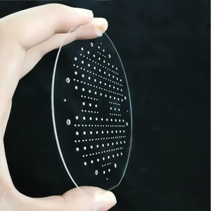 SCHOTT BOROFLOAT 33 TGV 포장 유리 웨이퍼 4/6/8/12 인치 레이저 유도 에칭 치핑 프리 드릴링 배열 구멍 패턴 - Product Image 3