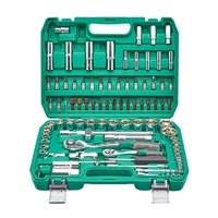 Jeu de douilles en acier au chrome-vanadium de 94 pièces à 72 dents avec clés à cliquet et mallette rigide pour réparation automobile, outils automobiles