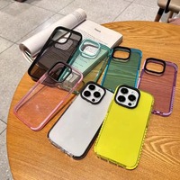 Coque de téléphone transparente antichoc fine et protectrice Dopamine Candy Color Contrast pour iPhone 16 15 14
