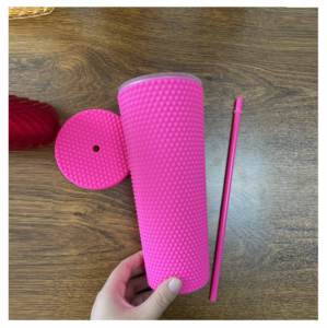 Gobelet avec couvercle Double paroi en métal, gobelet cloutée, couleur blanc, noir, rose, or arc-en-ciel, <span class=keywords><strong>2021</strong></span>, 24oz, offre spéciale - Product Image 3