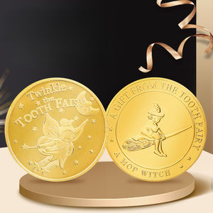 Moneta d'Oro della Fatina dei Denti, Medaglia Commemorativa Portafortuna per Bambini, Distintivo in Ottone con Angelo su Entrambi i Lati, Souvenir Regalo per Bambini - Product Image 4