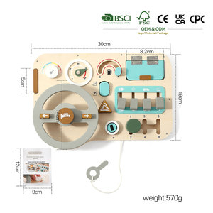 PMZ1257 Tavola delle Attività Montessori in Legno, Giocattolo Educativo Sensoriale con Volante per Bambini dai <span class=keywords><strong>5</strong></span> ai 7 <span class=keywords><strong>Anni</strong></span> - Product Image 1