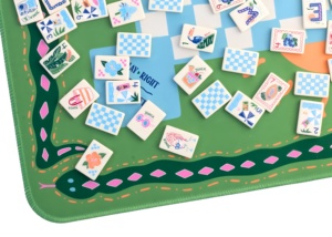 Diseño Tropical de Lujo, Azulejos de Mahjong Acrílicos con Rejilla Azul, Entretenimiento Portátil para el Verano, <span class=keywords><strong>Sunshine</strong></span> America Miss Out of Office - Product Image 2