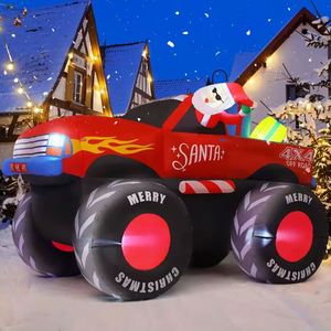 Monstre gonflable personnalisé de 7,5 pieds, vente en gros, Père Noël sur camion avec cadeaux et lumières LED - Product Image 3