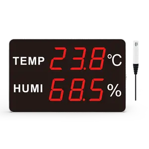 Termômetro grande da temperatura e da umidade do visor led