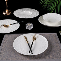 Assiette creuse ronde en porcelaine fine blanche, 6 tailles (6,25-12 pouces), pour pain, dessert, dîner, service de table, hôtel, logo personnalisé