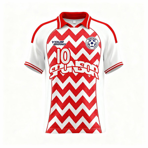 Maglia da Calcio Vintage a Righe Personalizzata per Uomo in Poliestere <span class=keywords><strong>Slim</strong></span> Fit Retro Jersey da Calcio Streetwear - Product Image 1